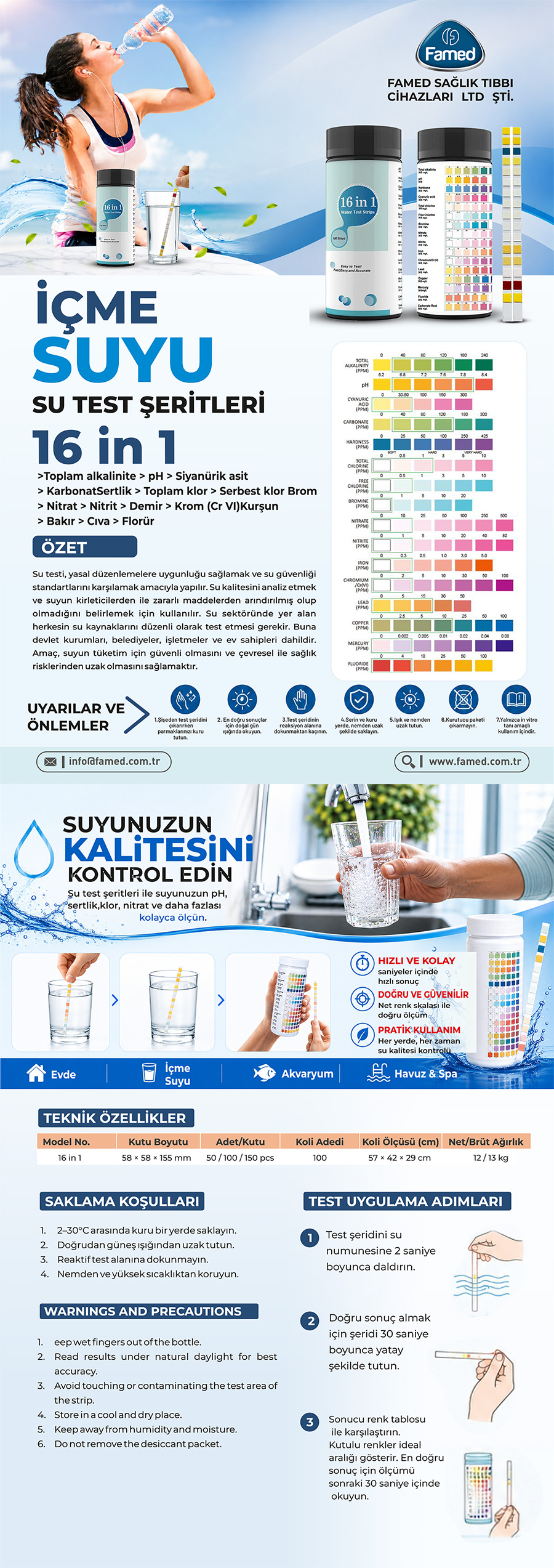 Drinking Water Analysis Test Strips