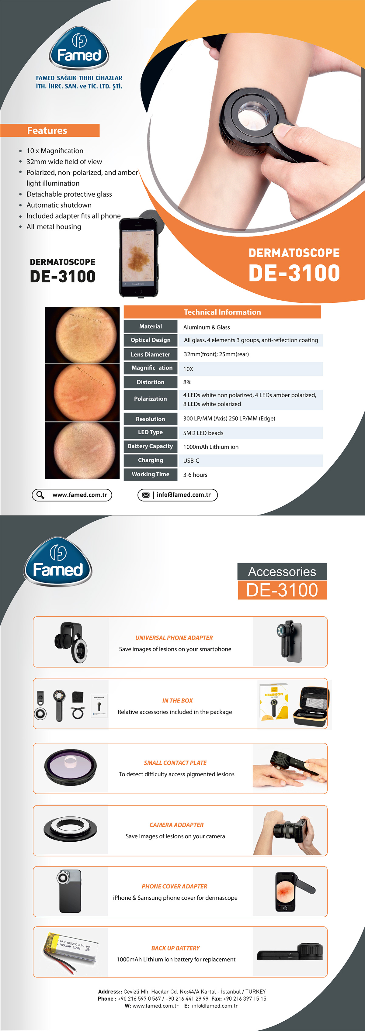Hand Dermoteskop DE-3100