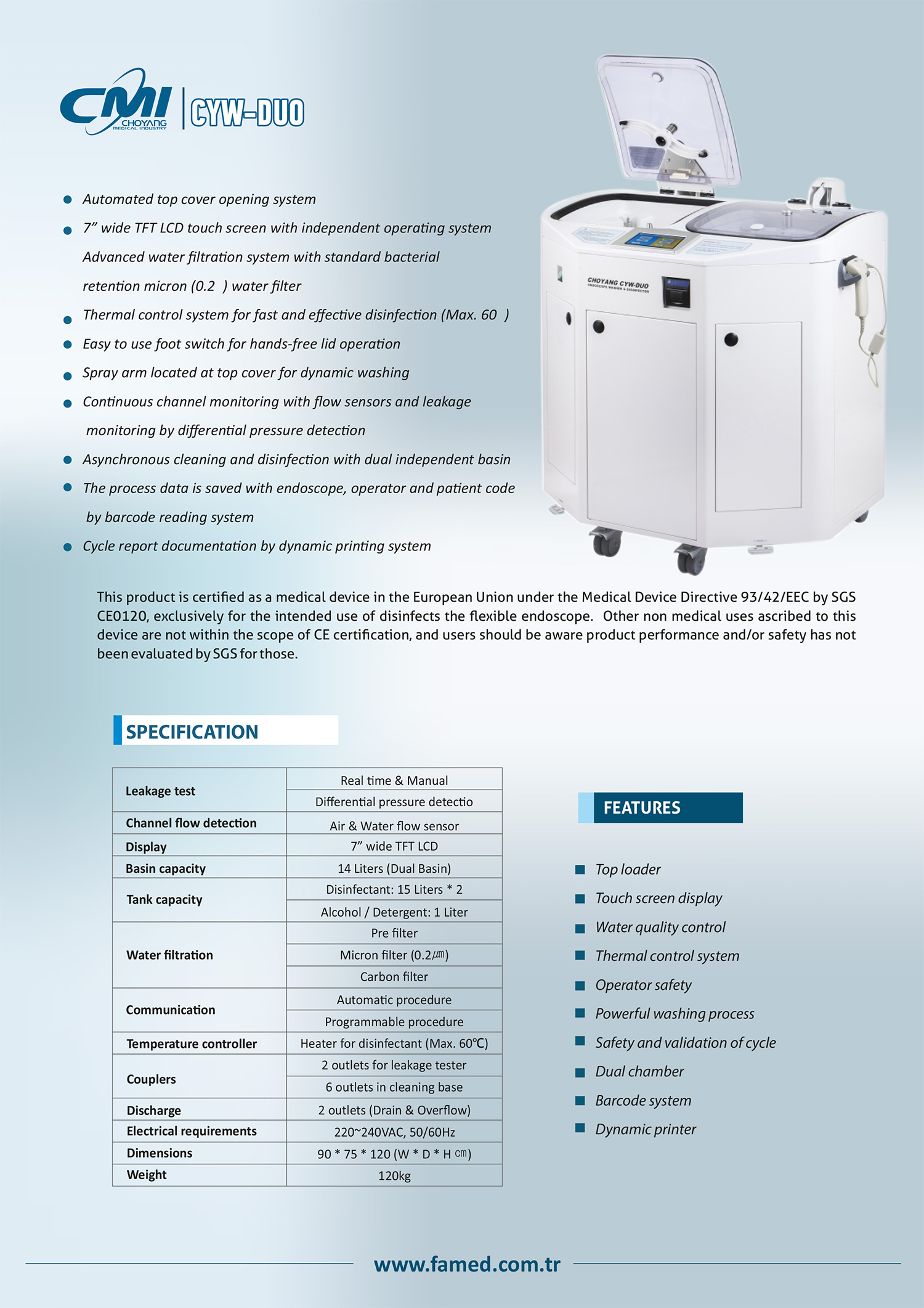 Endoscope Washer & Disinfector: CYW-DUO