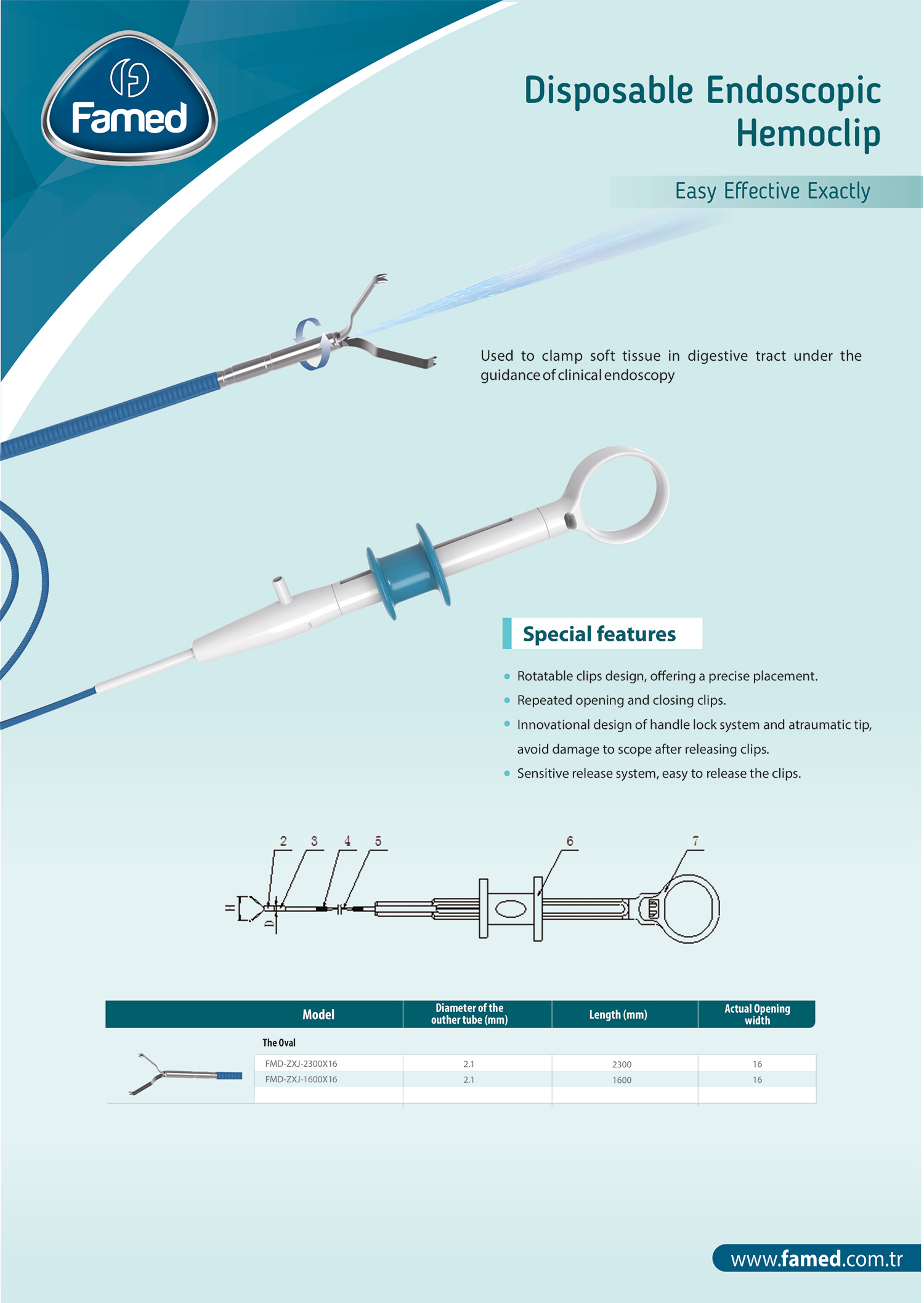 Disposable Endoscopic Hemoclip