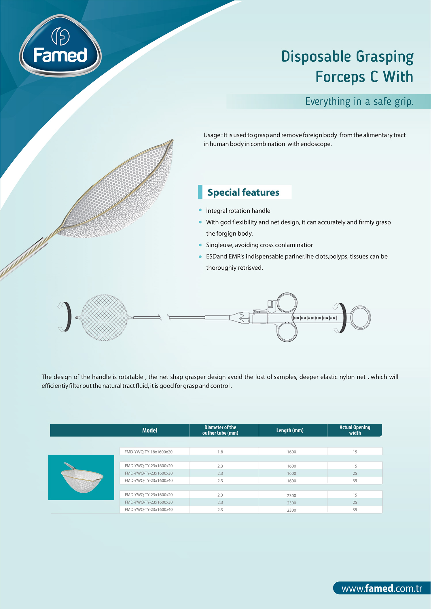 Disposable Grasping Forceps Net