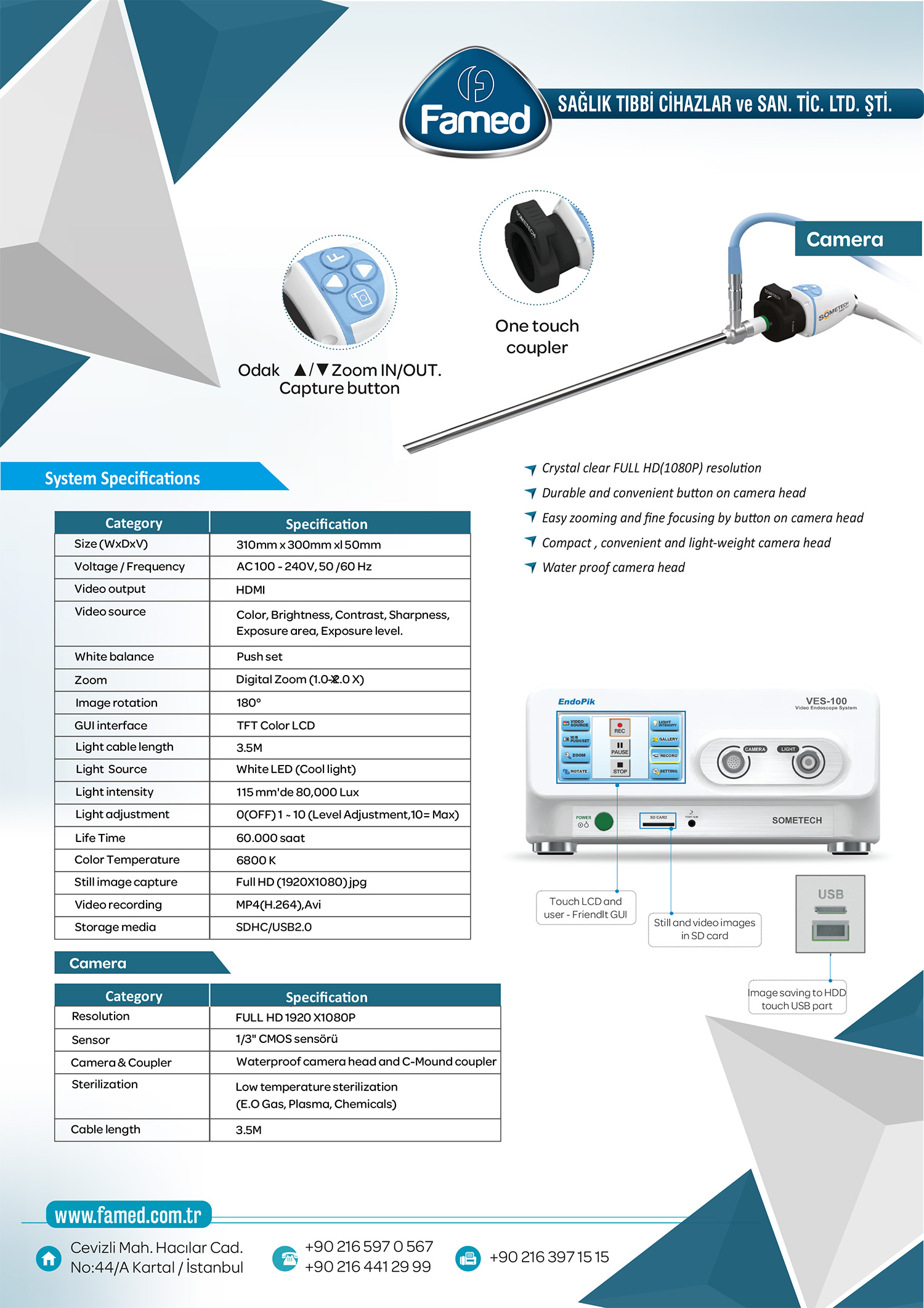 Full HD Laparoscope Endoscope Video System