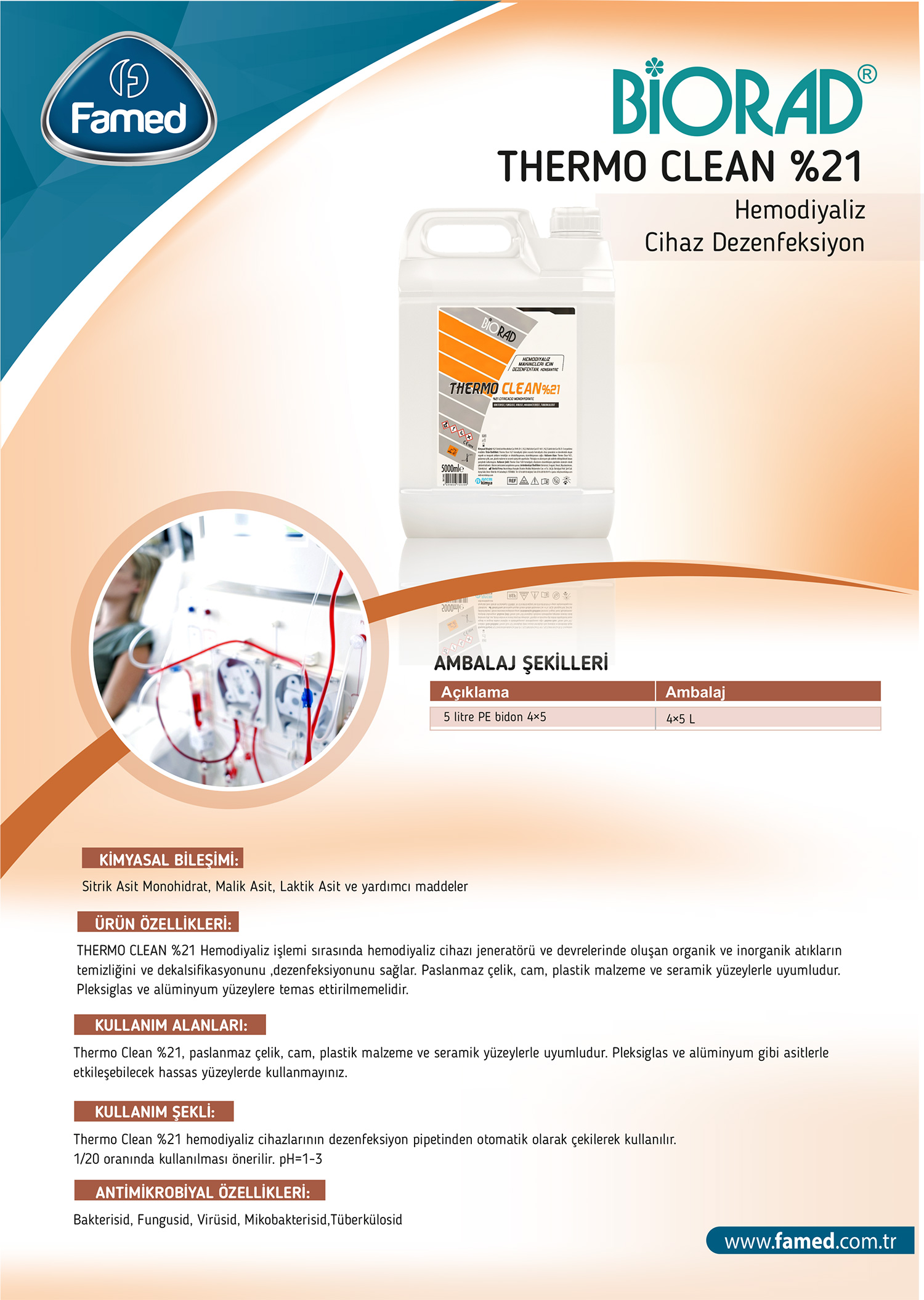 Hemodiyaliz Cihaz Dezenfektan Thermo Clean %21