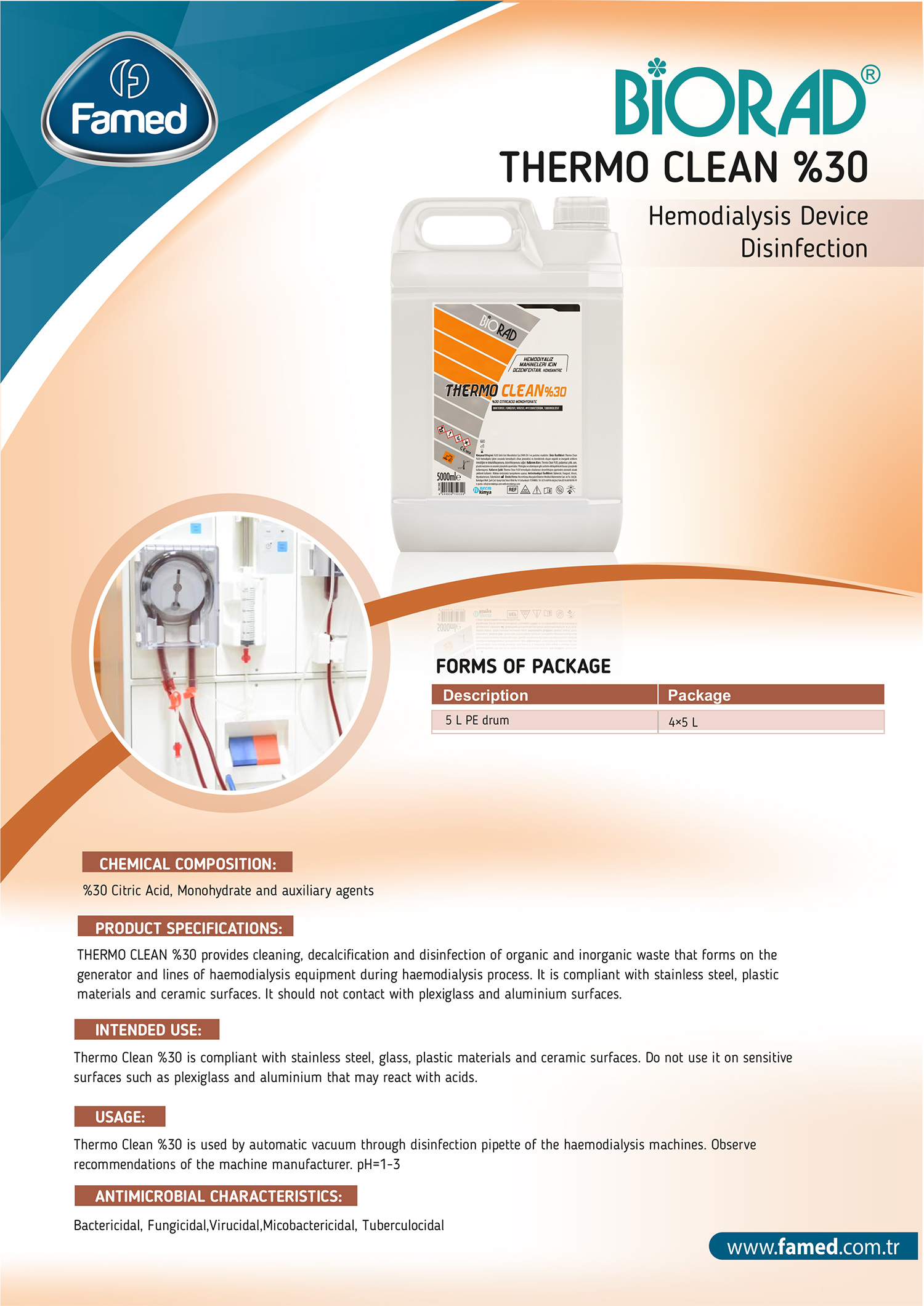Thermo Clean %30 Hemodialysis Device Disinfection