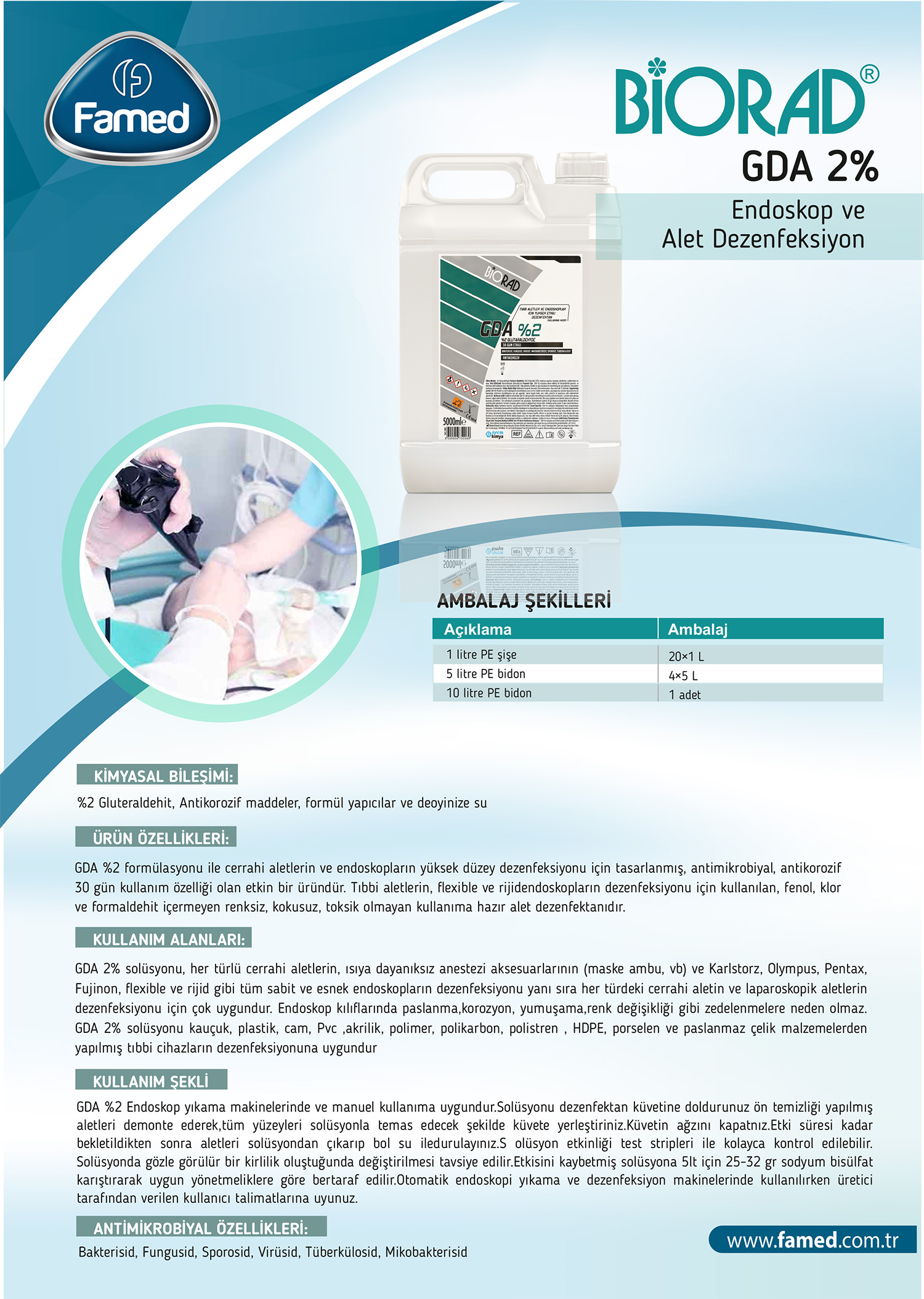Yüksek Düzey Endoskopi ve Alet Dezenfektan GDA %2
