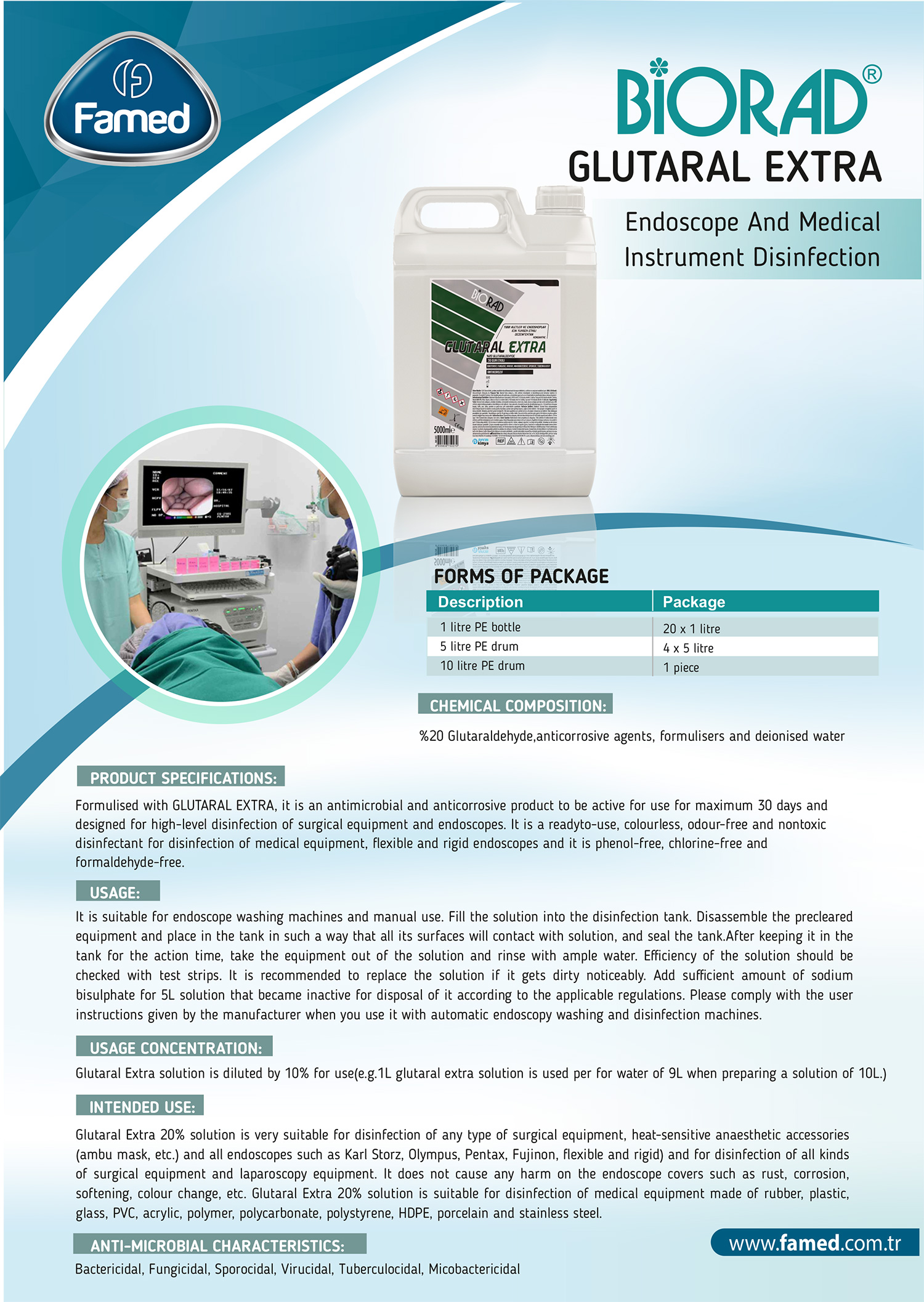Glutaral Extra Endoscope And Medical Instrument Disinfection
