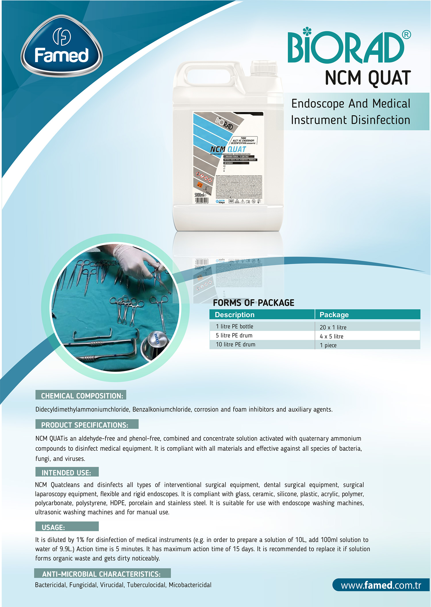 NCM Quat Endoscope And Medical Instrument Disinfection