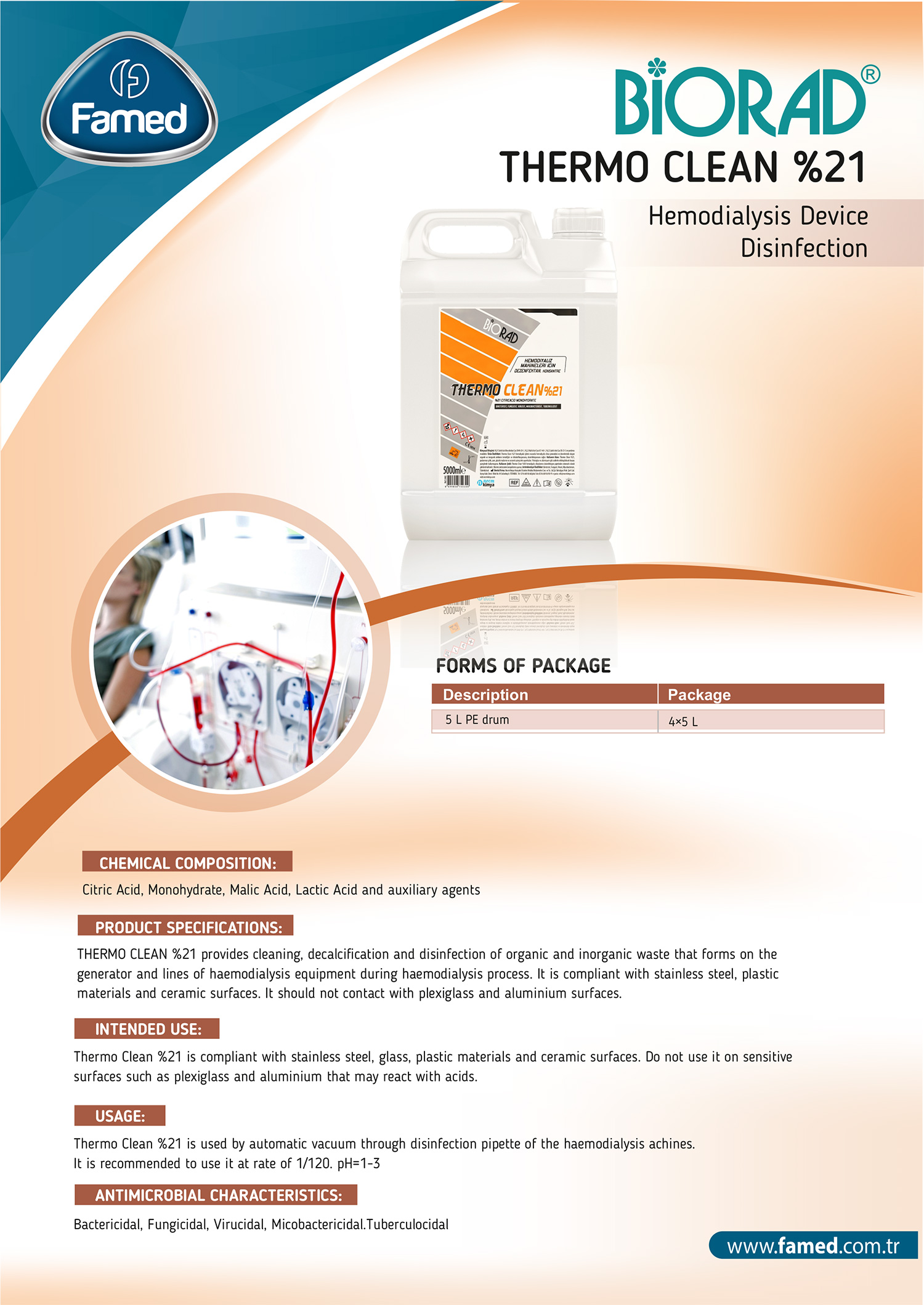 Thermo Clean %21 Hemodialysis Device Disinfection