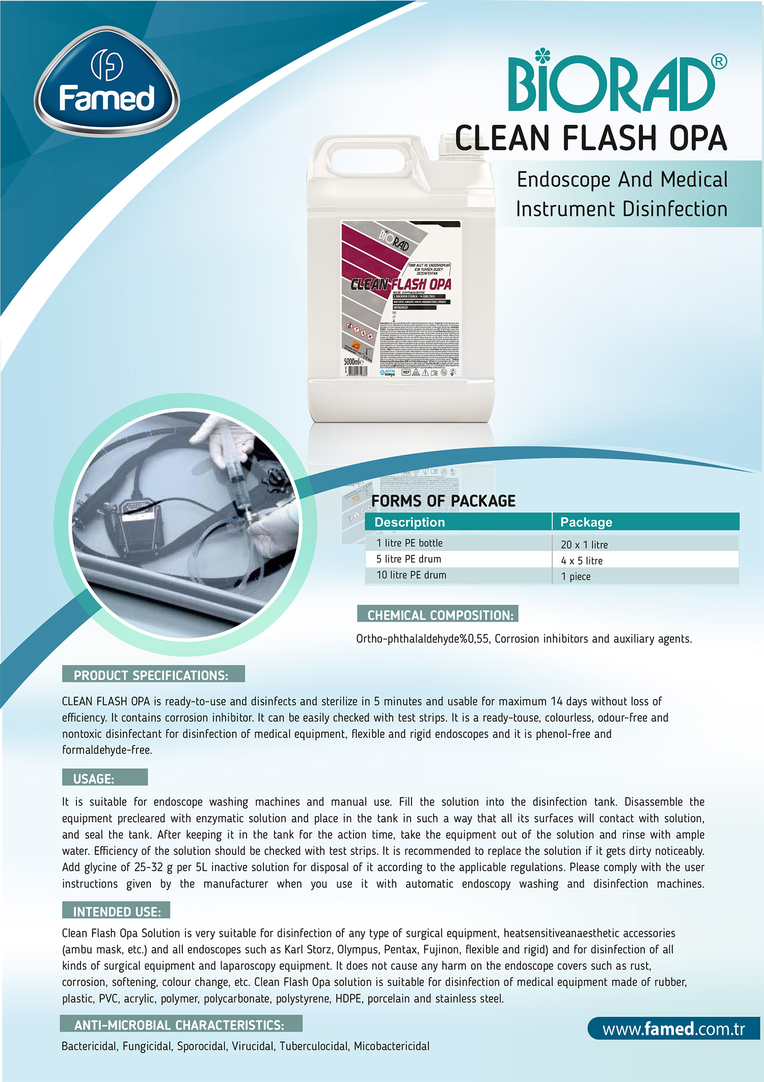 Clean Flash Opa Endoscope And Medical Instrument Disinfection
